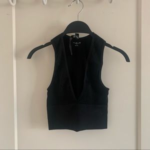 UO black bra letter/cropped tank